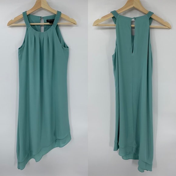 WHBM Halter Asymmetric Soft Dress Blue - Picture 2 of 6